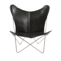 Trifolium Chair stainless steel / leather black