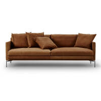Ash soffa 220 cm läder Ranch 18 / sb rostfritt stål