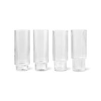 Ripple Long Drink glas / set of 4 / klarglas