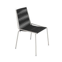 Noel stol / rostfritt stål / svart flätning